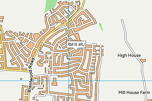 RM16 4RJ map - OS VectorMap District (Ordnance Survey)