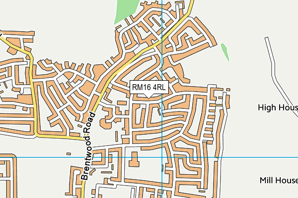 RM16 4RL map - OS VectorMap District (Ordnance Survey)