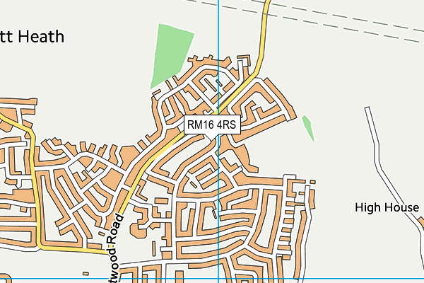 RM16 4RS map - OS VectorMap District (Ordnance Survey)