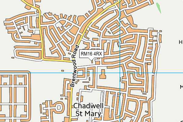 RM16 4RX map - OS VectorMap District (Ordnance Survey)