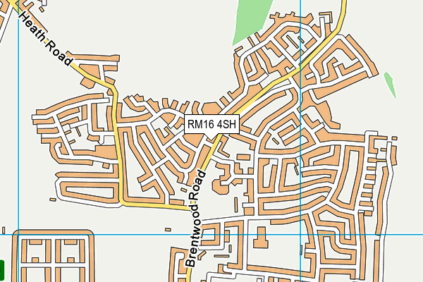 RM16 4SH map - OS VectorMap District (Ordnance Survey)