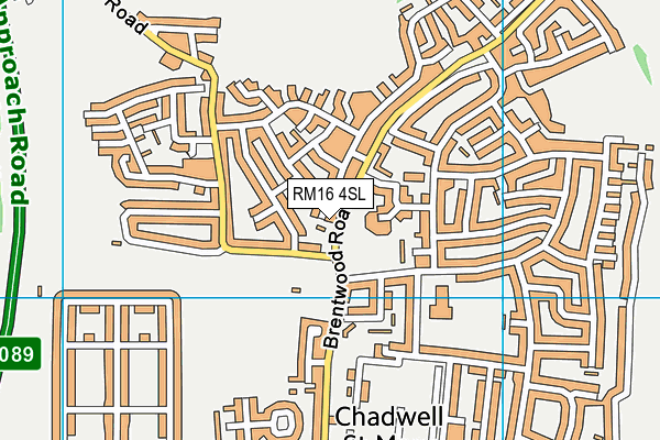 RM16 4SL map - OS VectorMap District (Ordnance Survey)