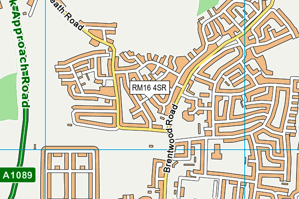 RM16 4SR map - OS VectorMap District (Ordnance Survey)