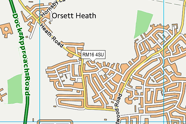 RM16 4SU map - OS VectorMap District (Ordnance Survey)
