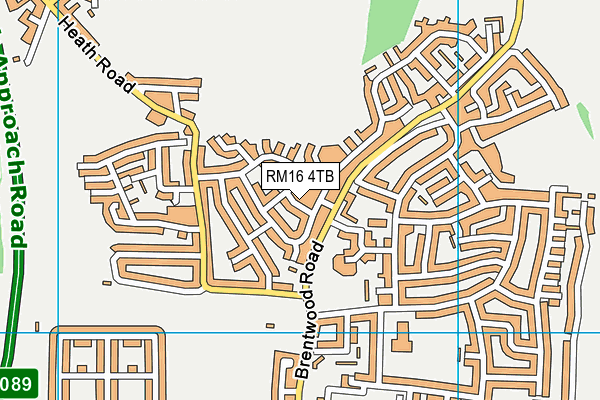 RM16 4TB map - OS VectorMap District (Ordnance Survey)