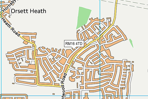 RM16 4TD map - OS VectorMap District (Ordnance Survey)