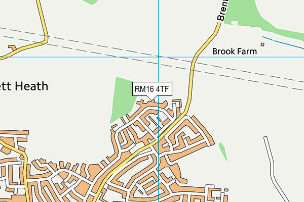 RM16 4TF map - OS VectorMap District (Ordnance Survey)