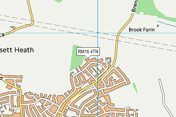 RM16 4TN map - OS VectorMap District (Ordnance Survey)