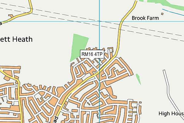 RM16 4TP map - OS VectorMap District (Ordnance Survey)