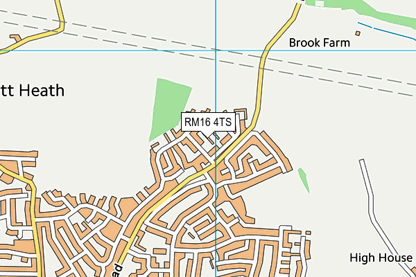 RM16 4TS map - OS VectorMap District (Ordnance Survey)