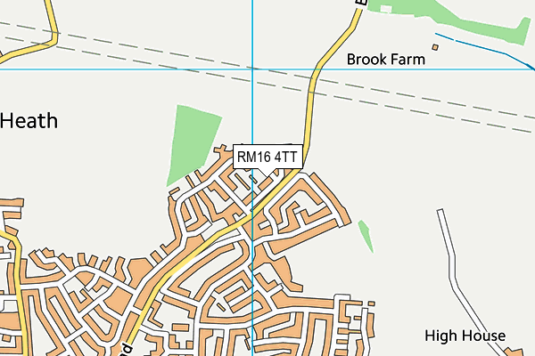 RM16 4TT map - OS VectorMap District (Ordnance Survey)