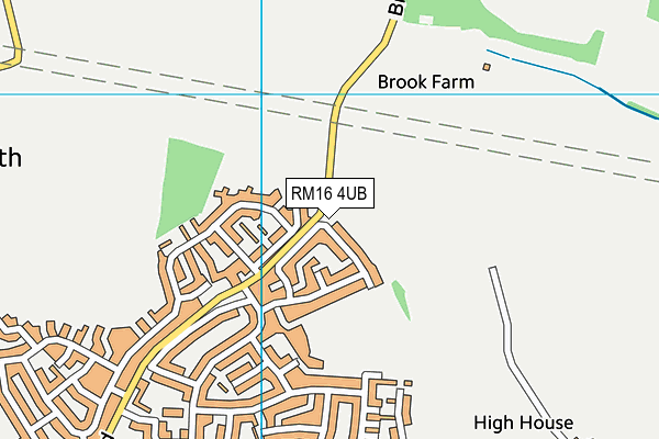 RM16 4UB map - OS VectorMap District (Ordnance Survey)