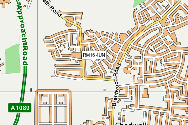 RM16 4UN map - OS VectorMap District (Ordnance Survey)