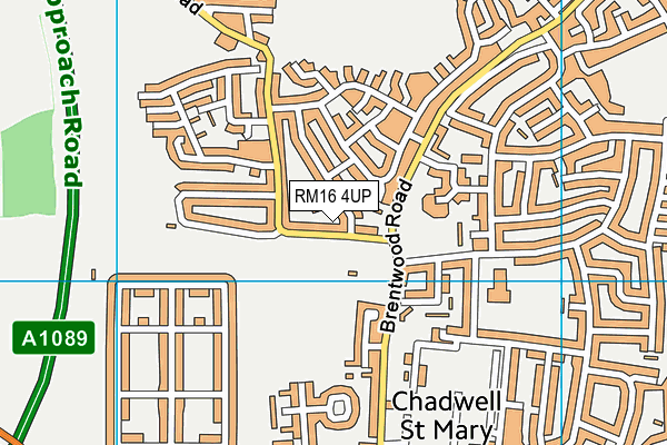 RM16 4UP map - OS VectorMap District (Ordnance Survey)