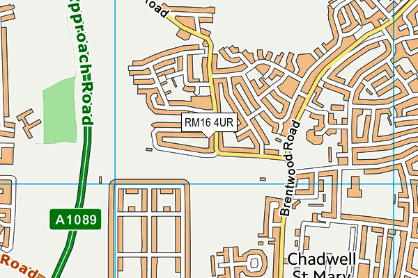 RM16 4UR map - OS VectorMap District (Ordnance Survey)