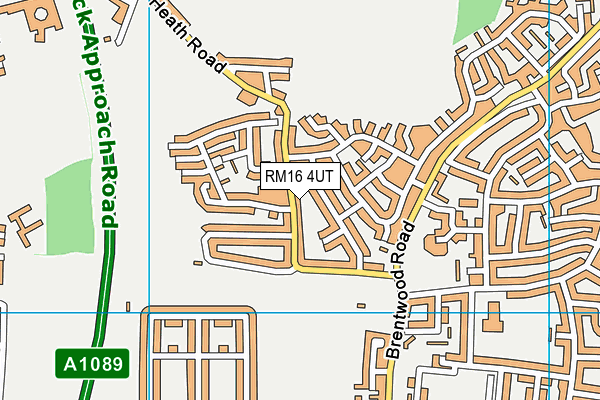 RM16 4UT map - OS VectorMap District (Ordnance Survey)