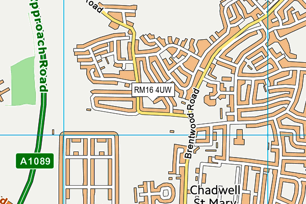 RM16 4UW map - OS VectorMap District (Ordnance Survey)