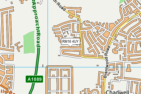 RM16 4UY map - OS VectorMap District (Ordnance Survey)