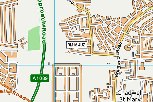 RM16 4UZ map - OS VectorMap District (Ordnance Survey)