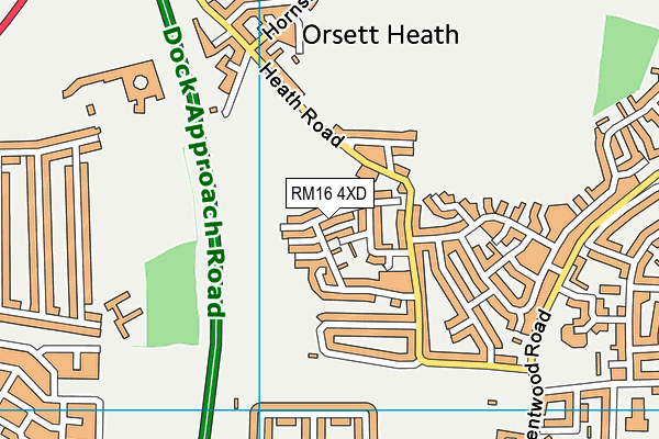 Chadwell Recreation Ground map (RM16 4XD) - OS VectorMap District (Ordnance Survey)