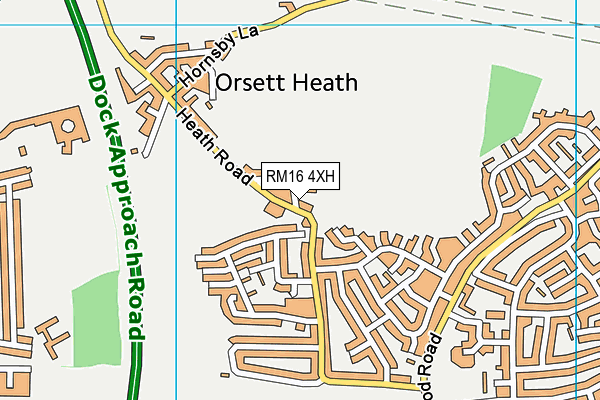 RM16 4XH map - OS VectorMap District (Ordnance Survey)