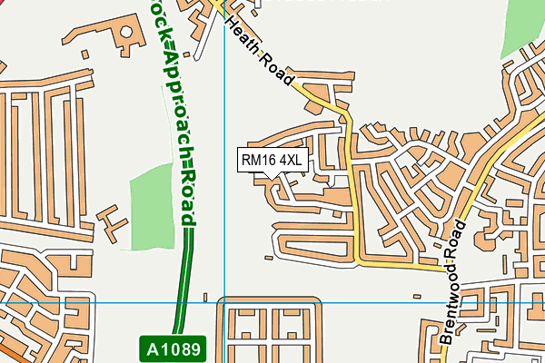 RM16 4XL map - OS VectorMap District (Ordnance Survey)