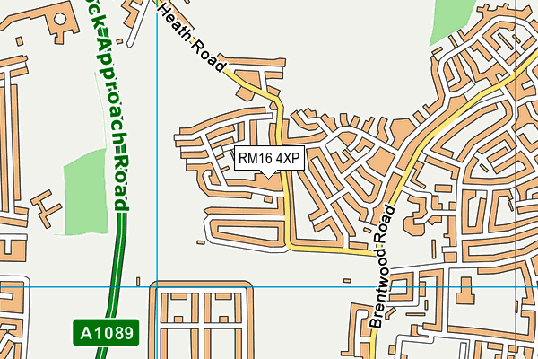 RM16 4XP map - OS VectorMap District (Ordnance Survey)