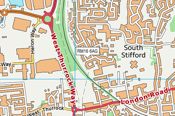 RM16 6AG map - OS VectorMap District (Ordnance Survey)