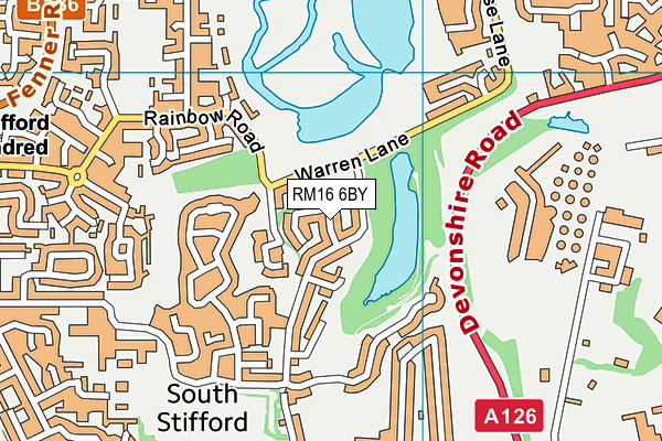 RM16 6BY map - OS VectorMap District (Ordnance Survey)
