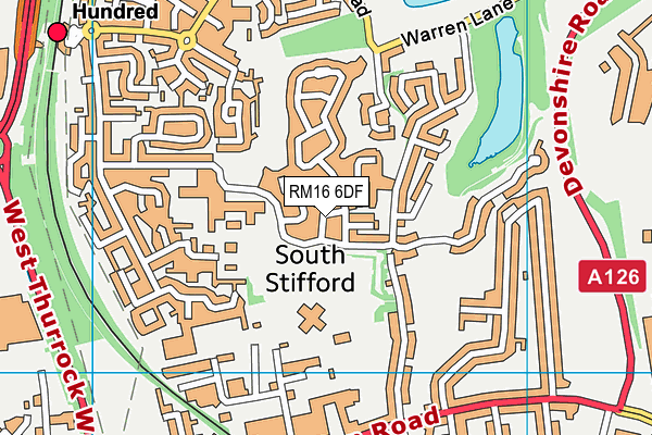 RM16 6DF map - OS VectorMap District (Ordnance Survey)