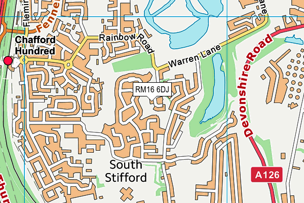 RM16 6DJ map - OS VectorMap District (Ordnance Survey)