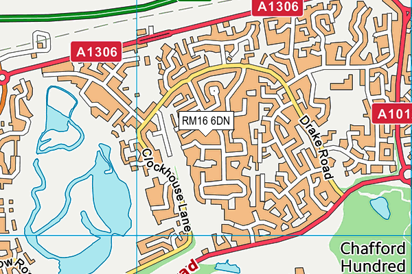 RM16 6DN map - OS VectorMap District (Ordnance Survey)