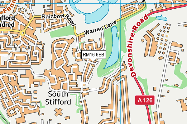 RM16 6EB map - OS VectorMap District (Ordnance Survey)