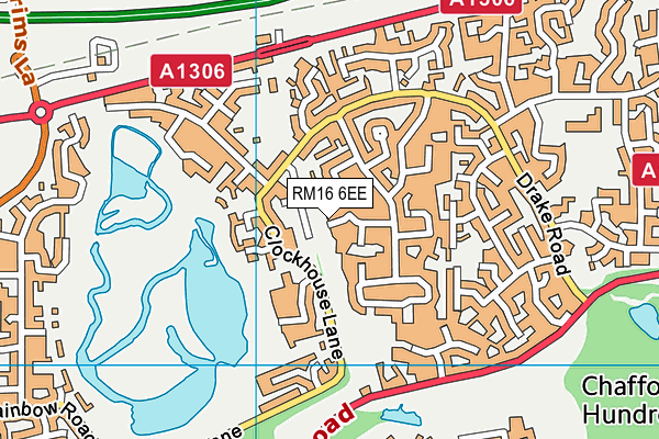 RM16 6EE map - OS VectorMap District (Ordnance Survey)