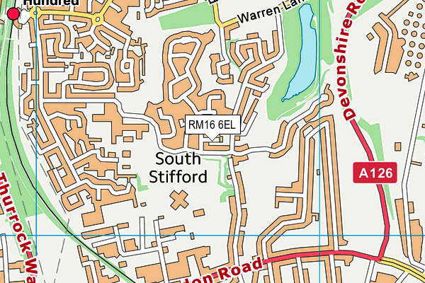 RM16 6EL map - OS VectorMap District (Ordnance Survey)