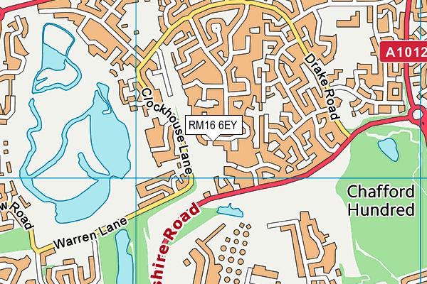 RM16 6EY map - OS VectorMap District (Ordnance Survey)