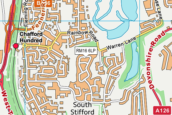 RM16 6LP map - OS VectorMap District (Ordnance Survey)