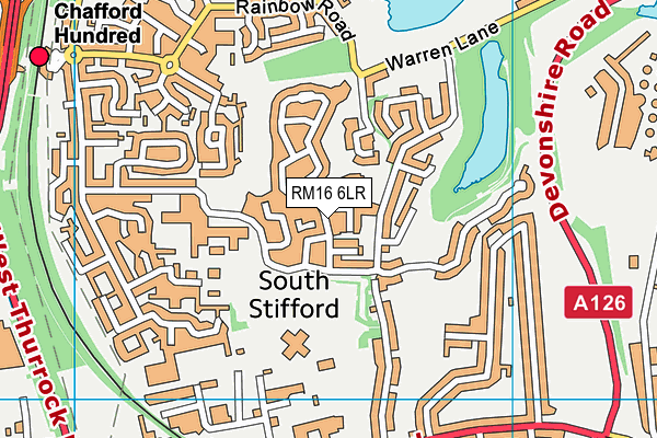 RM16 6LR map - OS VectorMap District (Ordnance Survey)