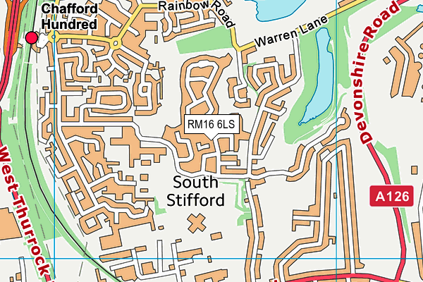 RM16 6LS map - OS VectorMap District (Ordnance Survey)