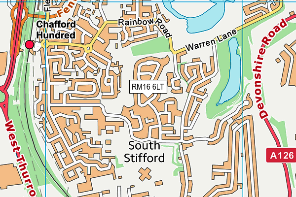 RM16 6LT map - OS VectorMap District (Ordnance Survey)