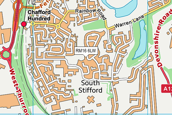 RM16 6LW map - OS VectorMap District (Ordnance Survey)