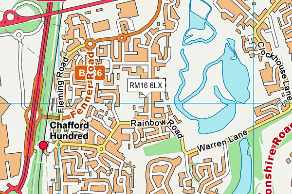 RM16 6LX map - OS VectorMap District (Ordnance Survey)