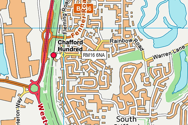 RM16 6NA map - OS VectorMap District (Ordnance Survey)