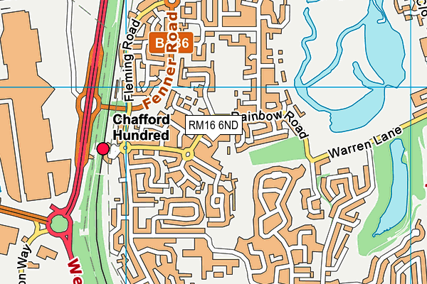 RM16 6ND map - OS VectorMap District (Ordnance Survey)