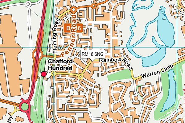 RM16 6NG map - OS VectorMap District (Ordnance Survey)