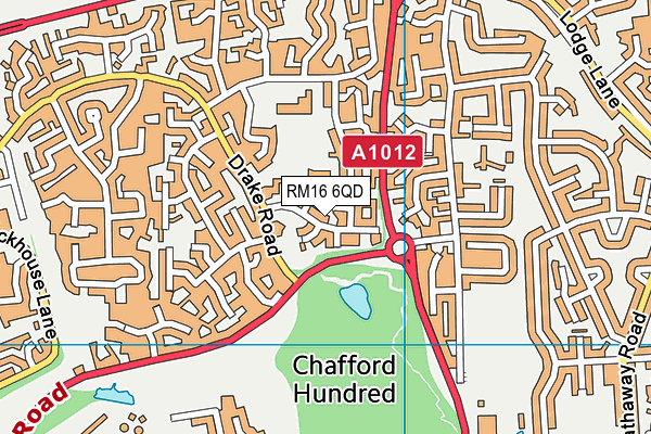 RM16 6QD map - OS VectorMap District (Ordnance Survey)