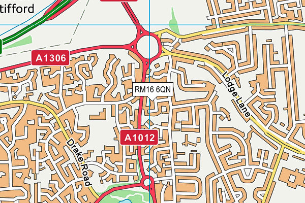 RM16 6QN map - OS VectorMap District (Ordnance Survey)