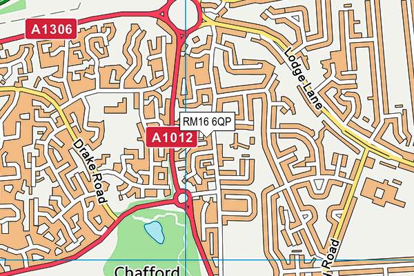 RM16 6QP map - OS VectorMap District (Ordnance Survey)