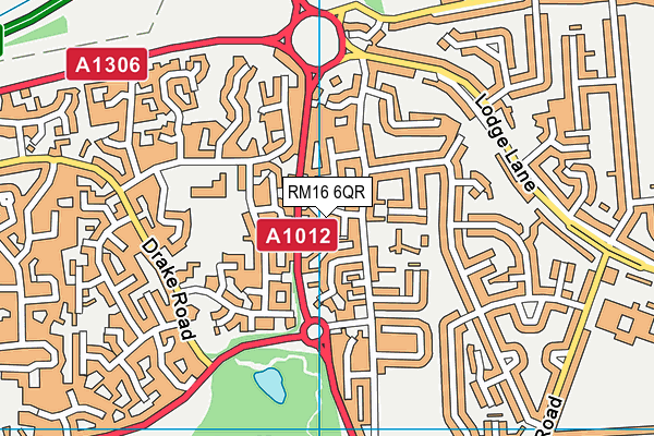 RM16 6QR map - OS VectorMap District (Ordnance Survey)