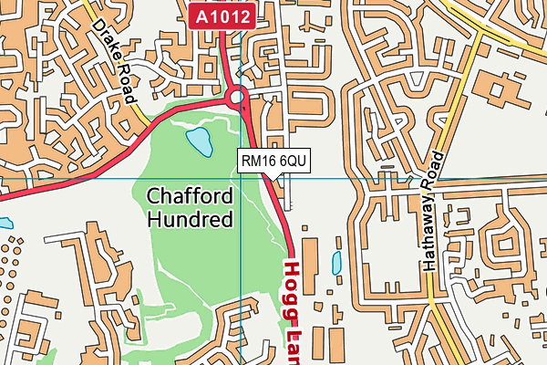 RM16 6QU map - OS VectorMap District (Ordnance Survey)